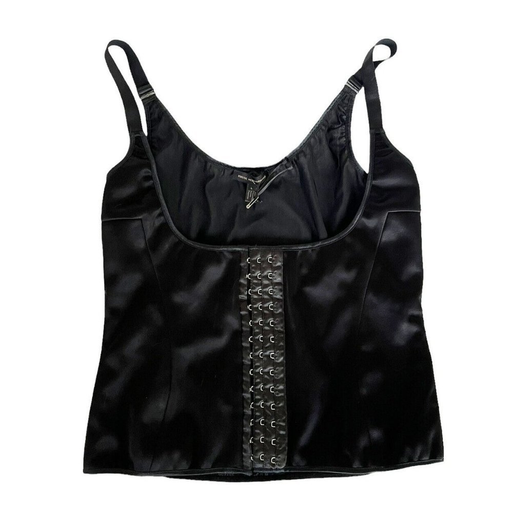 Kiki De Montparnasse Black Hook & Eye Front Closure Corset Top Women's Sz L